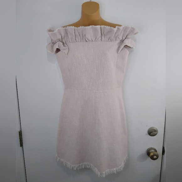 Rebecca Taylor off shoulder slub dress womens size 8 light pink Dresses Rebecca Taylor off shoulder slub dress womens size 8 light pink Dresses